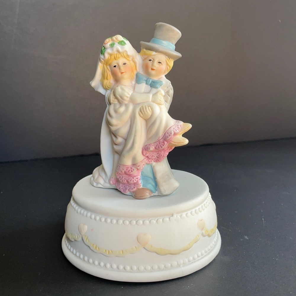 Bride and Groom Revolving Musical Figurine